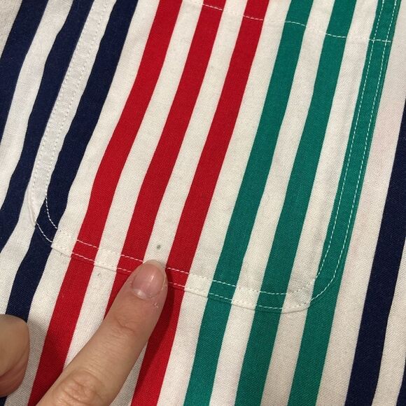 Vintage Gina Peters Striped 100% Cotton Short Sleeve Button Up size Small - Picture 4 of 8